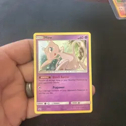 Pokemon 2019 Mew SM215 Black Star Promo Holo nm holo bleed error and fart swirl - Image 1