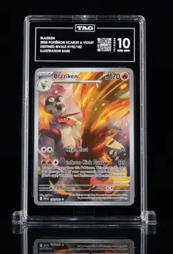 2025 Pokemon Destined Rivals Blaziken #192 Illustration Rare TAG 10 GEM MINT - Image 1