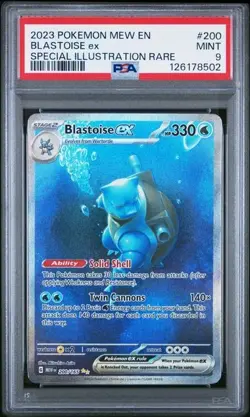 POKEMON BLASTOISE ex 2023 MEW EN-151 #200 SPECIAL ILLUSTRATION RARE PSA 9 - Image 1