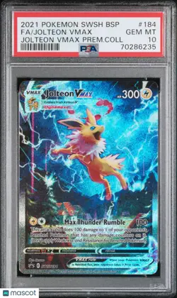 Jolteon VMAX Premier Collection PSA 10 SWSH184 2021 Pokemon Black Star Promo - Image 1