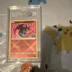 Pokemon Radiant Charizard Radiant Rare Holo 011/078 Pokemon GO TAG 10 - Image 1