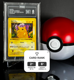 Red Cheeks Pikachu 1st Edition Shadowless 58/102 Pokemon Base Set TAG 8 NM-MT - Image 1
