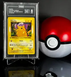 Red Cheeks Pikachu 1st Edition Shadowless 58/102 Pokemon Base Set TAG 8 NM-MT - Image 2