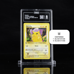 Red Cheeks Pikachu 1st Edition Shadowless 58/102 Pokemon Base Set TAG 8 NM-MT - Image 4