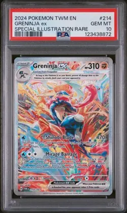 POKEMON GRENINJA ex 2024 TWILIGHT MASQUERADE #214 SPECIAL ILL. RARE PSA 10 - Image 1