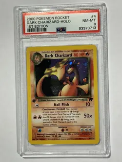 2000 Pokemon Rocket 1st Edition - Dark Charizard Holo #4 PSA 8 NM-MT **Swirl - Image 1