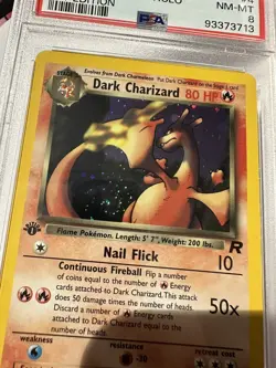 2000 Pokemon Rocket 1st Edition - Dark Charizard Holo #4 PSA 8 NM-MT **Swirl - Image 2