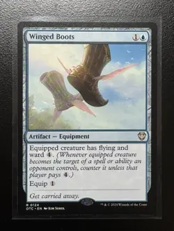 MTG - Winged Boots - OTC Outlaws of Thunder Junction Commander 0124 Base Rare - Image 1