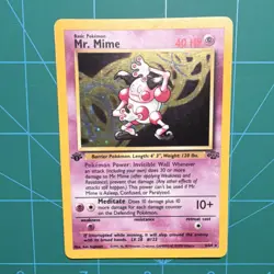 Pokemon Mr. Mime Holo Rare 1st Edition Jungle 6/64 WOTC 1999 - Image 5