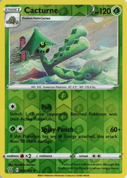 Cacturne Reverse Holo Uncommon – SWSH05: Battle Styles #005/163 Pokemon TCG - Image 1