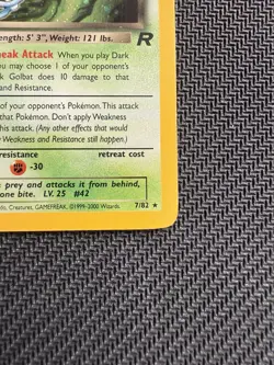 1998 Pokemon Team Rocket Dark Golbat 7/82 Holo NM/LP - Image 4