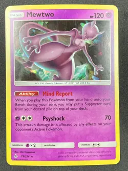 POKEMON MEWTWO 75/214 CRACKED ICE HOLO RARE UNBROKEN BONDS THEME DECK MP/LP - Image 1