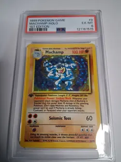 1999 POKEMON GAME #8 MACHAMP-HOLO 1ST EDITION - PSA 6 - Image 1