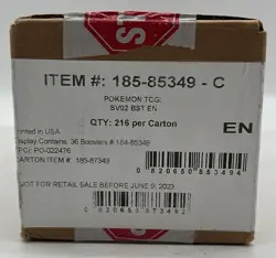 Pokemon TCG Scarlet & Violet Paldea Evolved Booster 6-Box Case SV02 SEALED - Image 1