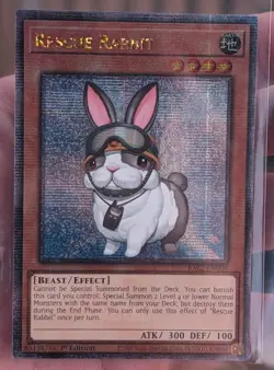 Rescue Rabbit 1st Edition Quarter Century Secret Rare RA02-EN008 Yu-Gi-Oh! - Image 1