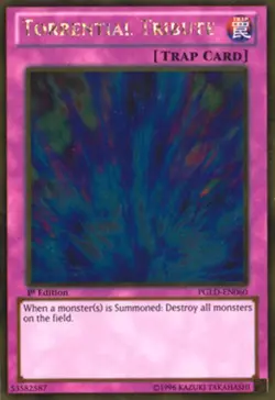 Yugioh! LP Torrential Tribute - PGLD-EN060 - Gold Rare - 1st Edition Lightly Pla - Image 1