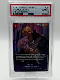 One Piece Vinsmoke Sanji Foil Treasure Rare OP10-063 OP12 PSA 10 - Image 1