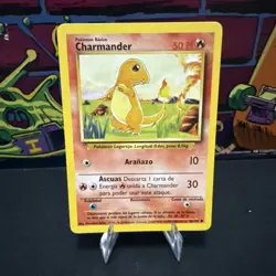 Pokemon CHARMANDER Card 46/102 Base Set NM SPANISH Common Unlimited WOTC Vintage - Image 1
