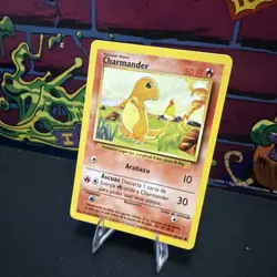 Pokemon CHARMANDER Card 46/102 Base Set NM SPANISH Common Unlimited WOTC Vintage - Image 3