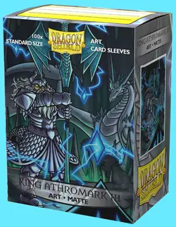 100 DRAGON SHIELD KING ATHROMARK III STANDARD MATTE ART Card Sleeve Royals ccg - Image 1