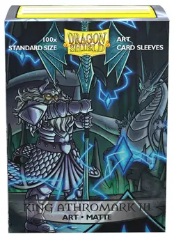 100 DRAGON SHIELD KING ATHROMARK III STANDARD MATTE ART Card Sleeve Royals ccg - Image 2