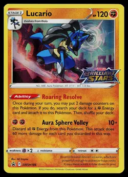 Pokemon Card - Lucario Brilliant Stars Promo SWSH186 Holo Stamped - Image 1