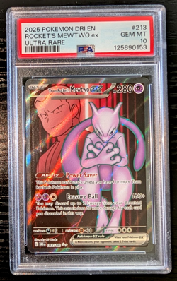 Pokemon Team Rockets Mewtwo EX 213/182 Destined Rivals Card PSA 10 Gem Mint - Image 1