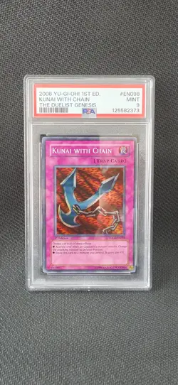 2008 Kunai with Chain TDGS-EN098 Super Rare 1st Edition PSA 9 Yu-Gi-Oh Card - Image 1