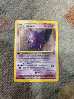 1999 Pokemon TCG Fossil 1st Edition Gengar Holo Rare Card 5/62 - Image 1