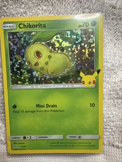 Chikorita McDonalds Pokemon Promo HOLO Card 2/25 - 25th Anniversary - Image 1