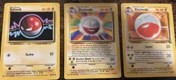 Pokemon TCG Vintage Card Lot Voltorb 67/102 Electrode 21/102 & 18/64 WOTC 1999 - Image 1