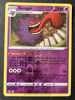 REVERSE HOLO Gengar 057/198 - 2021 Pokemon Chilling Reign Rare Card - CLEAN NM - Image 1