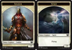 x4 Soldier Token // Spirit Token T MTG Commander 2014 M/NM, English - Image 1