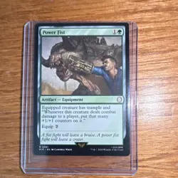 Wizards of the Coast Power Fist Artifact Equipment Rare Green 081 Fallout - Image 1