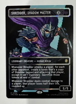 Shredder, Shadow Master (TMC 0088) - Surge FOIL Borderless Pixel Art - TMNT MTG - Image 1