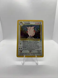 Pokemon TCG Clefable Holo Unlimited Rare Card Base Set 2, 5/130 - Swirl LP - Image 1