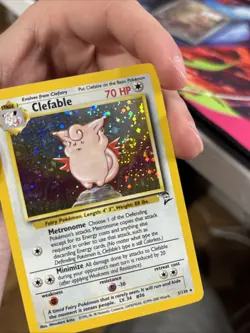 Pokemon TCG Clefable Holo Unlimited Rare Card Base Set 2, 5/130 - Swirl LP - Image 3