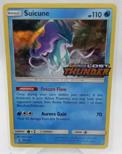 Pokemon Sun & Moon Lost Thunder - Suicune SM149 Holo Prerelease Promo Card NM - Image 1