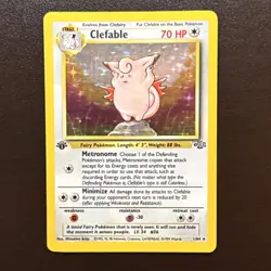 Pokemon Clefable Jungle 1st Edition Holo Rare 70 HP Card 1/64 1999 - Image 1