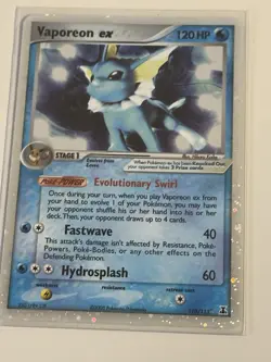 Pokemon TCG Vaporeon EX Holo Ultra Rare Card 110/113 Delta Species - Image 1