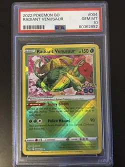 2022 POKEMON GO #004 RADIANT VENUSAUR PSA 10 GEM MT - Image 1