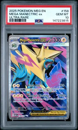 2025 POKEMON MEG EN-MEGA EVOLUTION ULTRA RARE #158 MEGA MANECTRIC EX PSA 10 - Image 1