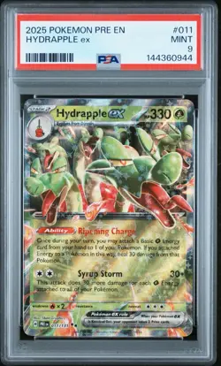 2025 Pokemon PRE EN-Prismatic Evolutions #011 Hydrapple EX PSA 9 Mint Holo Rare - Image 1
