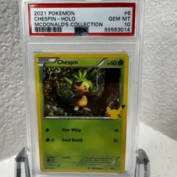 2021 POKEMON MCDONALD'S COLLECTION #6/25 CHESPIN HOLO - PSA 10 GEM MINT - Image 1