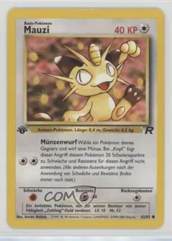 Meowth German 1st Ed. Pokemon Team Rocket #62 2000 - Image 1