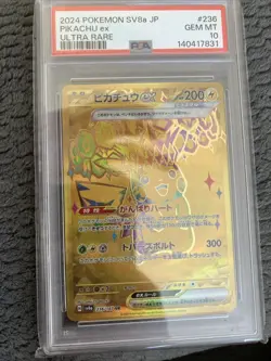 Pokemon Pikachu ex Ultra Rare Holo PSA 10 Sv8a Terastal Fest Ex 236/187 Japanese - Image 1