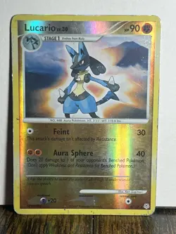 Lucario Reverse Holo 6/130 2007 Pokemon TCG Diamond & Pearl HP - Image 1