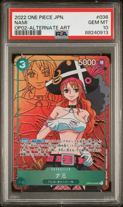ONE PIECE 2022 NAMI ALTERNATE ART JP OP02-PARAMOUNT WAR #036 PSA 10 - Image 1