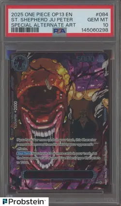 2025 One Piece OP13 EN #084 St. Shepherd Ju Peter Special Alternate Art PSA 10 - Image 1