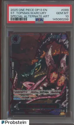 2025 One Piece OP13 EN #089 St. Topman Warcury Special Alternate Art PSA 10 - Image 1